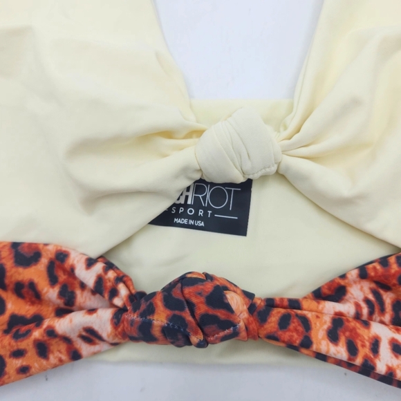 Beach Riot Ivory-Leopard Bowie Sport Bra Size S - Picture 10 of 12